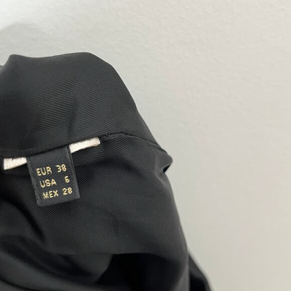 Massimo Dutti Womens One Shoulder Cocktail Dress 6 Black Shift Special Occasion - Picture 6 of 9